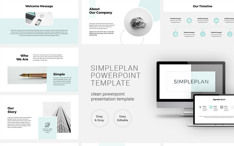 Simple Plan - Business Presentation PowerPoint template PowerPoint Template