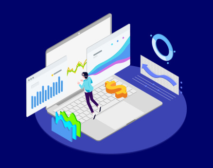 Data Analysisc with AR VR Isometric 4 - T2 Illustration