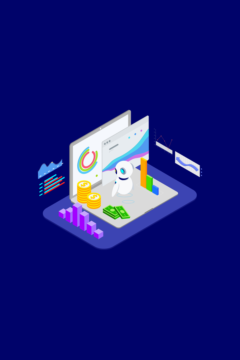 Analysis in Financial with AI Isometric 2 - T2 Illustration - screenshot