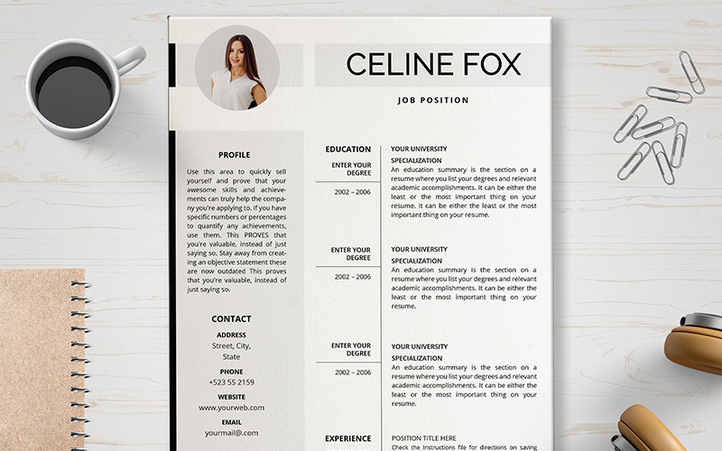Celine CV Resume Template