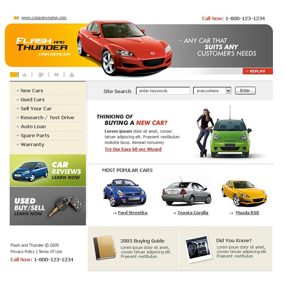 Car Dealer Website Template #8992