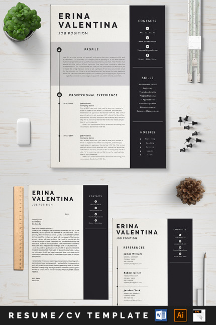 Template #89009 A4 Resume Webdesign Template - Logo template Preview