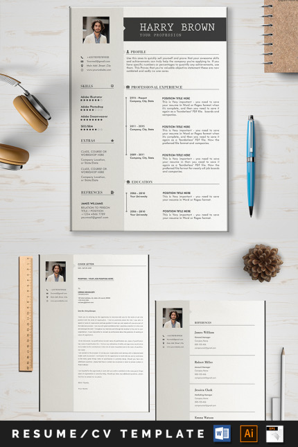 Template #89045 A4 Resume Webdesign Template - Logo template Preview