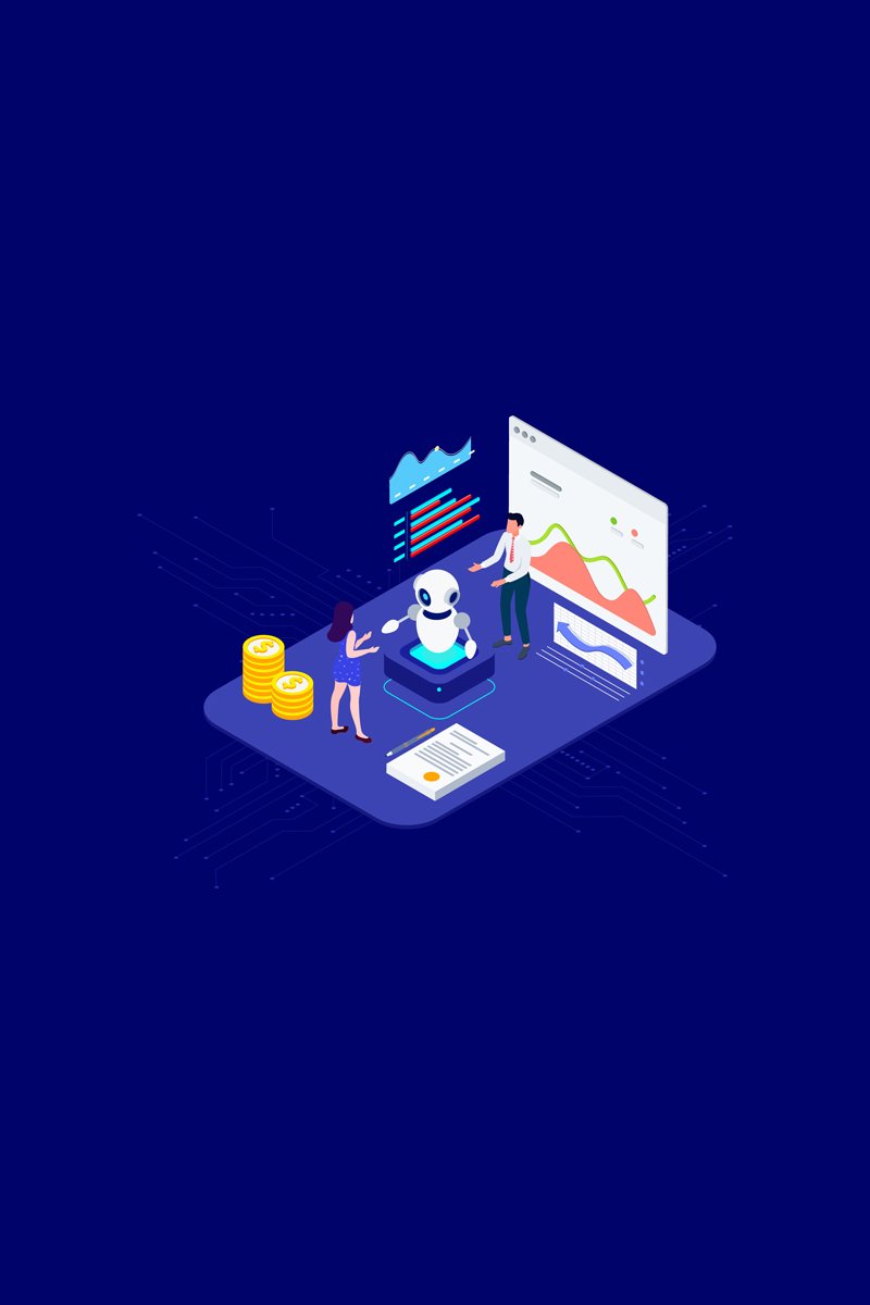 Communication with Cilent by AI Isometric 4 - T2 Illustration - screenshot