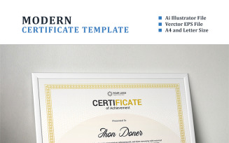 Modern Diploma, Achievement Certificate Template