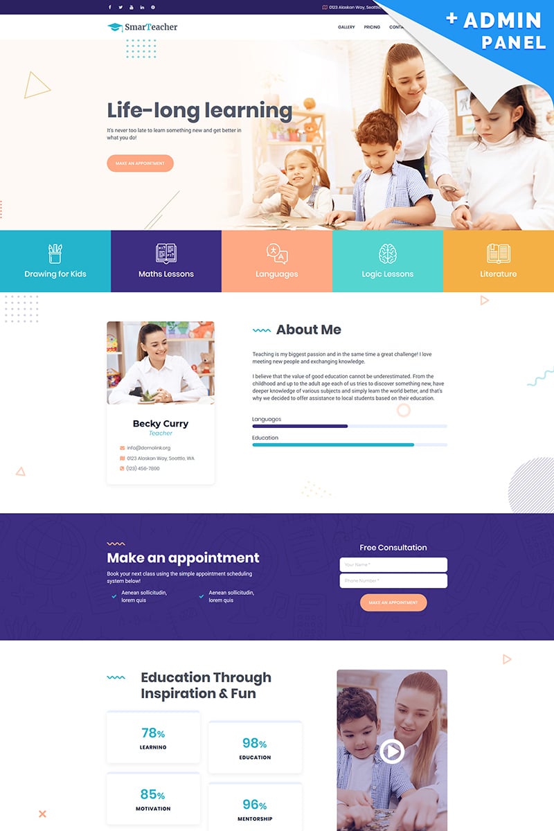 Smart Teacher Landing Page Template