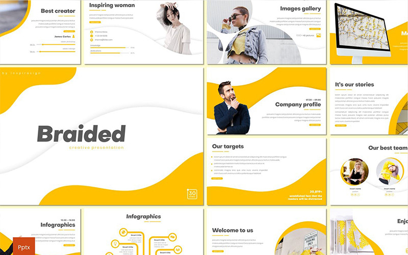 Braided PowerPoint template PowerPoint Template