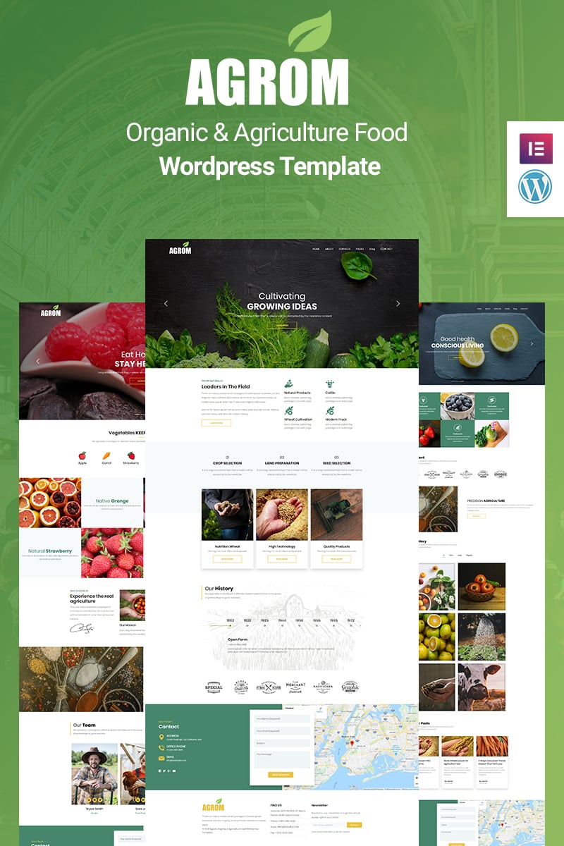 Reszponzív Agrom - Organic & Agriculture Food WordPress sablon 89164