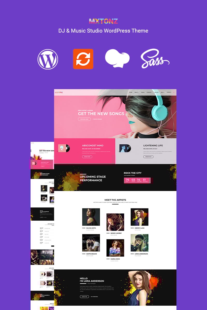 Reszponzív MxTonz - A DJ & Music Studio WordPress sablon 89123