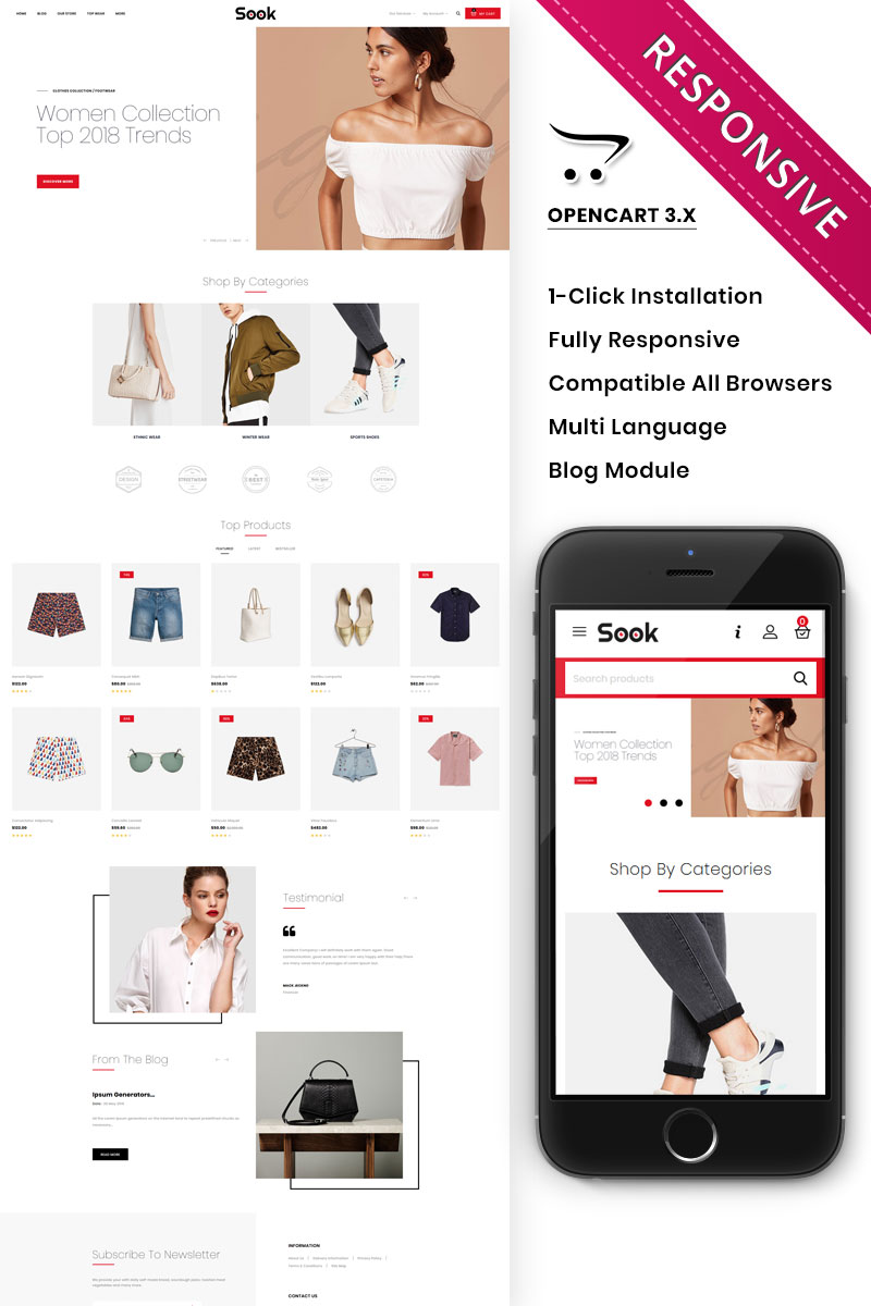 Reszponzív Sook - The Fashion hub OpenCart sablon 89124