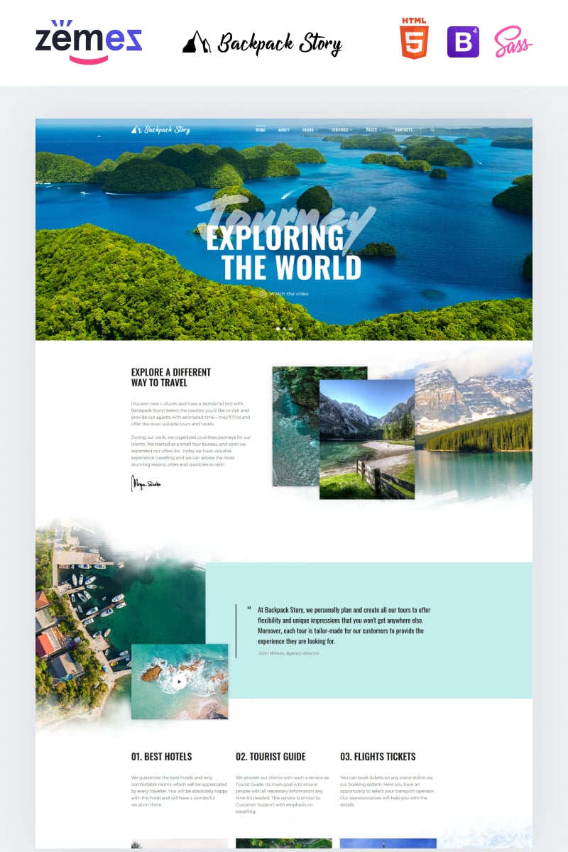 Backpack Story - Online Travel Agency Template Template Web №89231