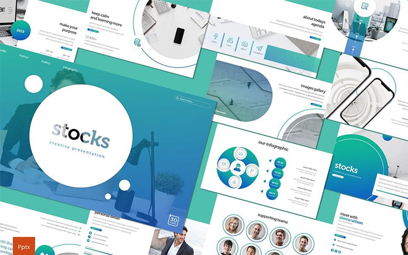 Stocks PowerPoint template PowerPoint Template