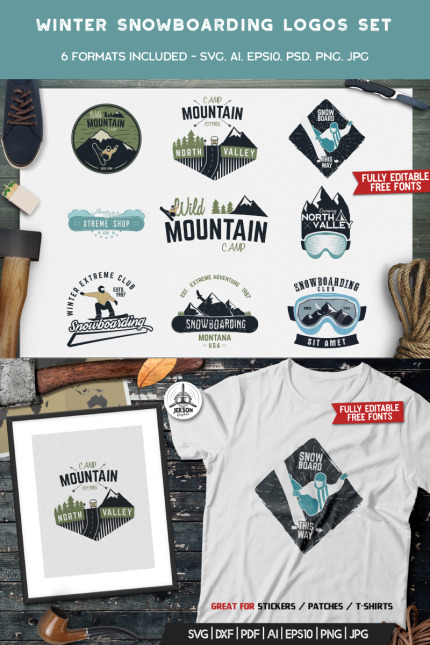 Template #89351 Logo Snowboarding Webdesign Template - Logo template Preview