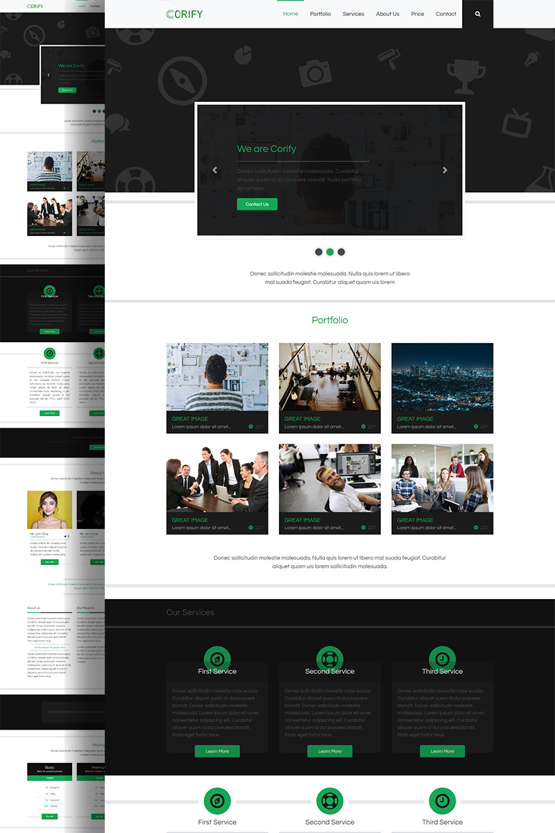 Plantilla Para Página De Aterrizaje "Corify - Multipurpose Modern Bootstrap" #89310 - captura de pantalla