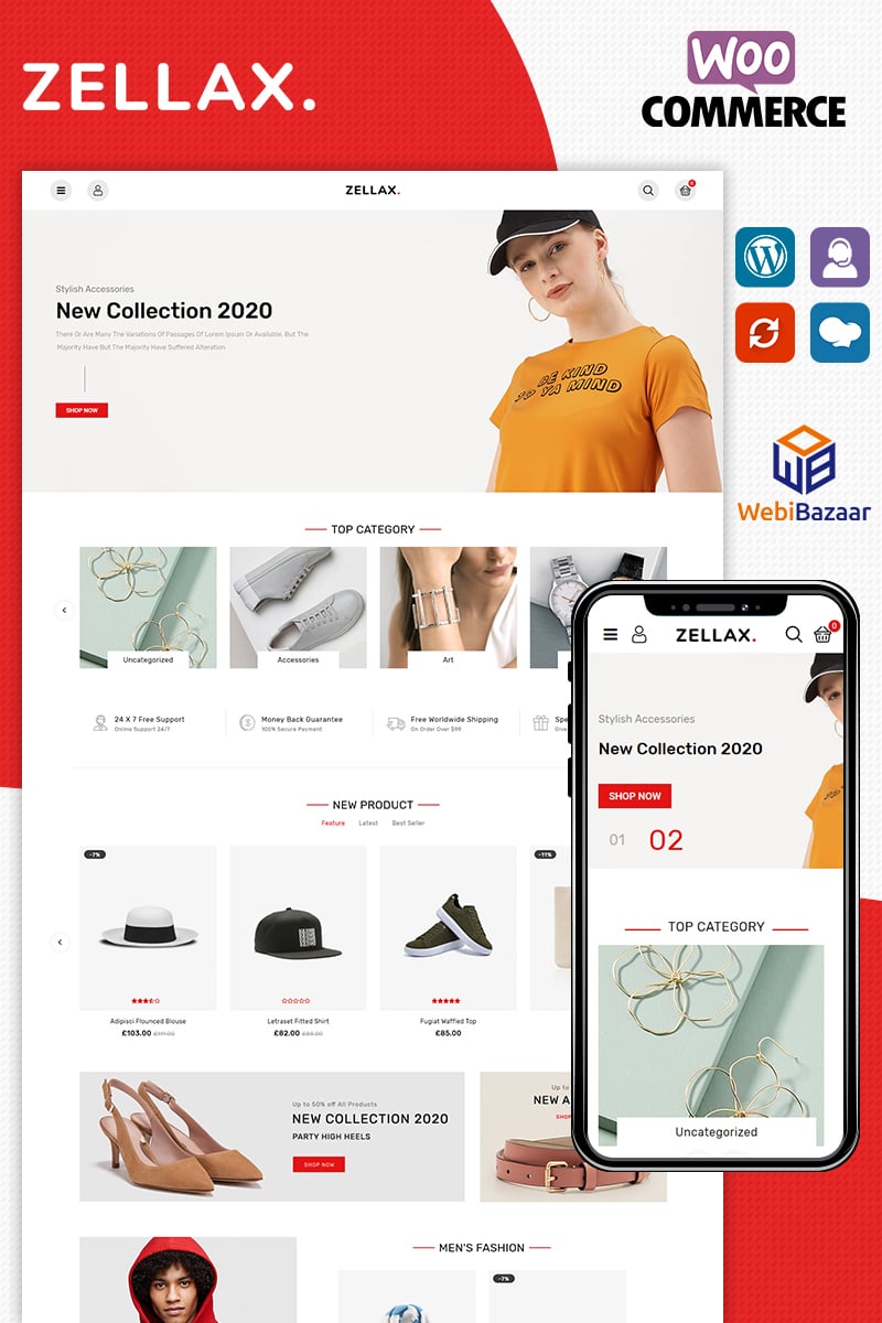 Tema WooCommerce "Zellax Fashion" #89359 - captura de pantalla