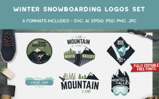 Winter Snowboard Designs Logo Template
