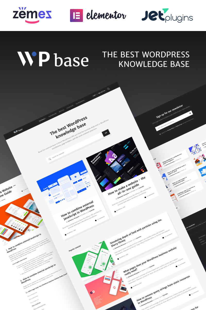 WordPress Theme namens "WPbase - WordPress Tutorial Theme" #89336 - Screenshot