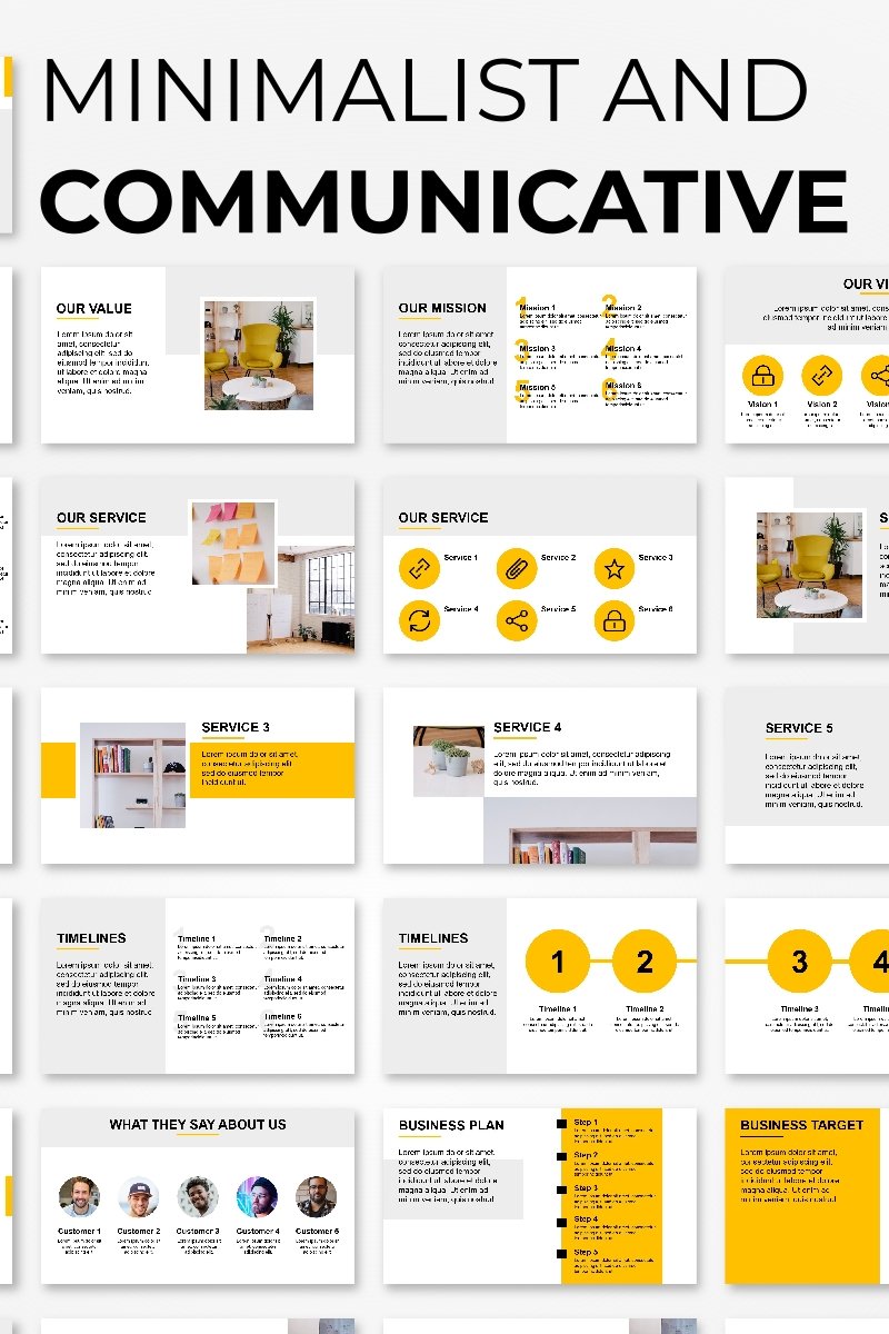Minimalist and Communicative Presentation PowerPoint template