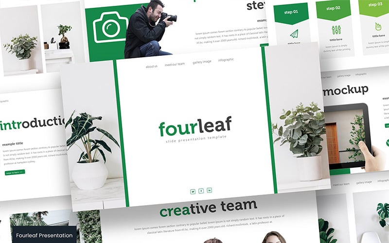 Fourleaf PowerPoint template PowerPoint Template