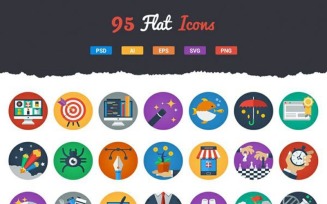 95 Irresistible Flat Icons Set