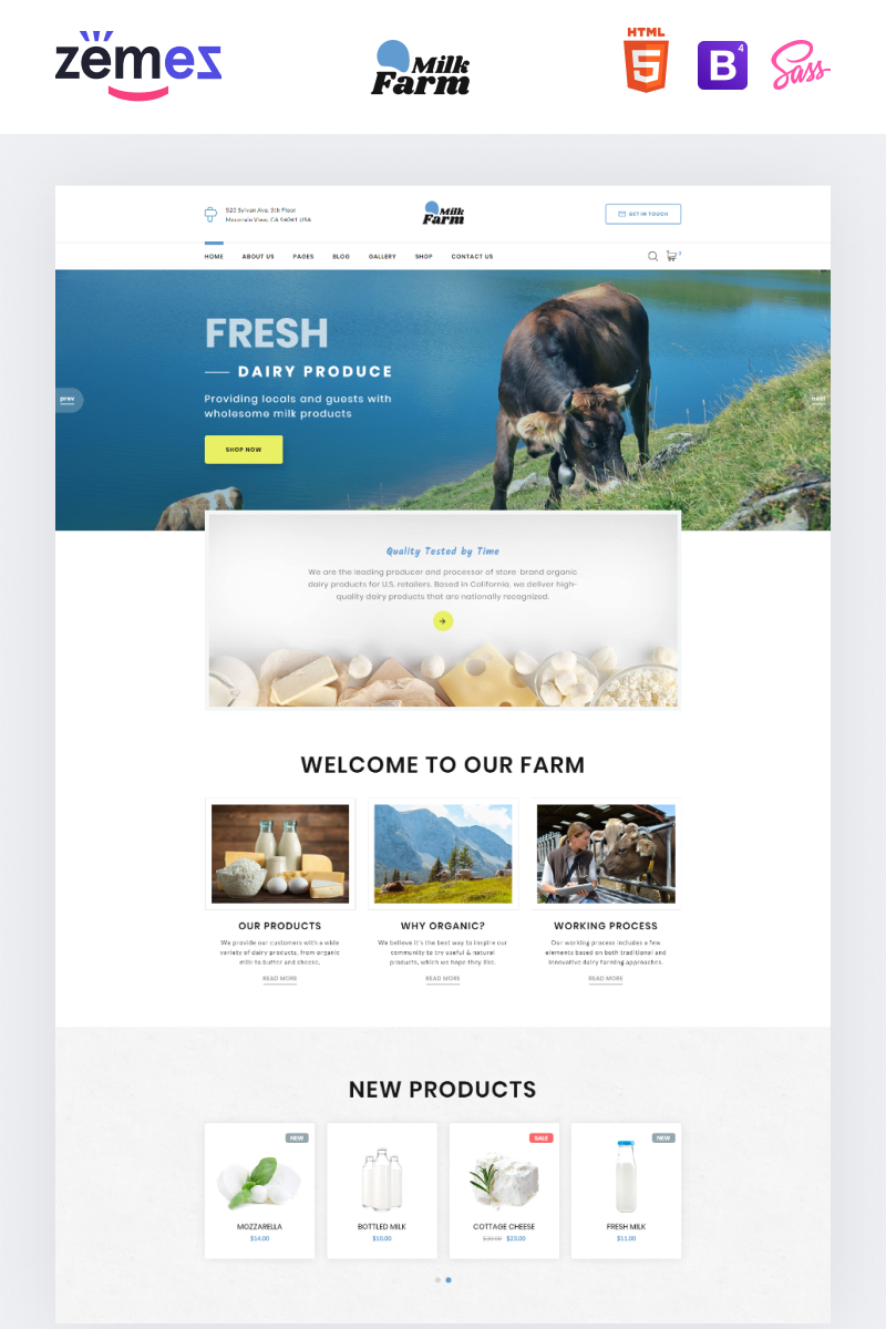 "Milk Farm - Dairy Farm" modèle web adaptatif #89561