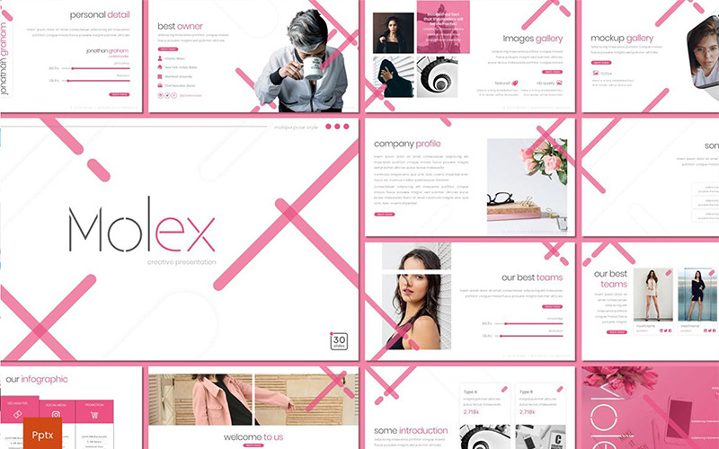 Molex pink PowerPoint template PowerPoint Template