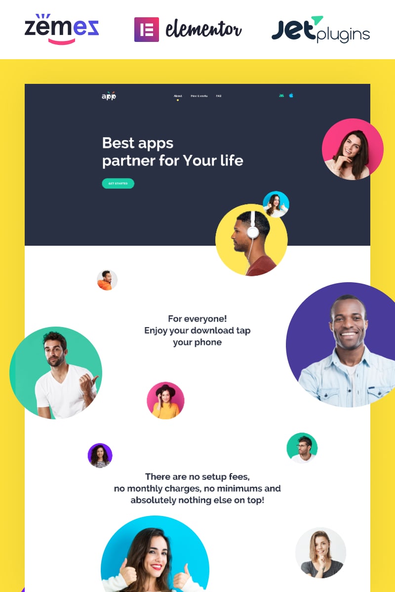 Responsywny motyw WordPress App - Software Template with Elementor Builder #89590 - zrzut ekranu
