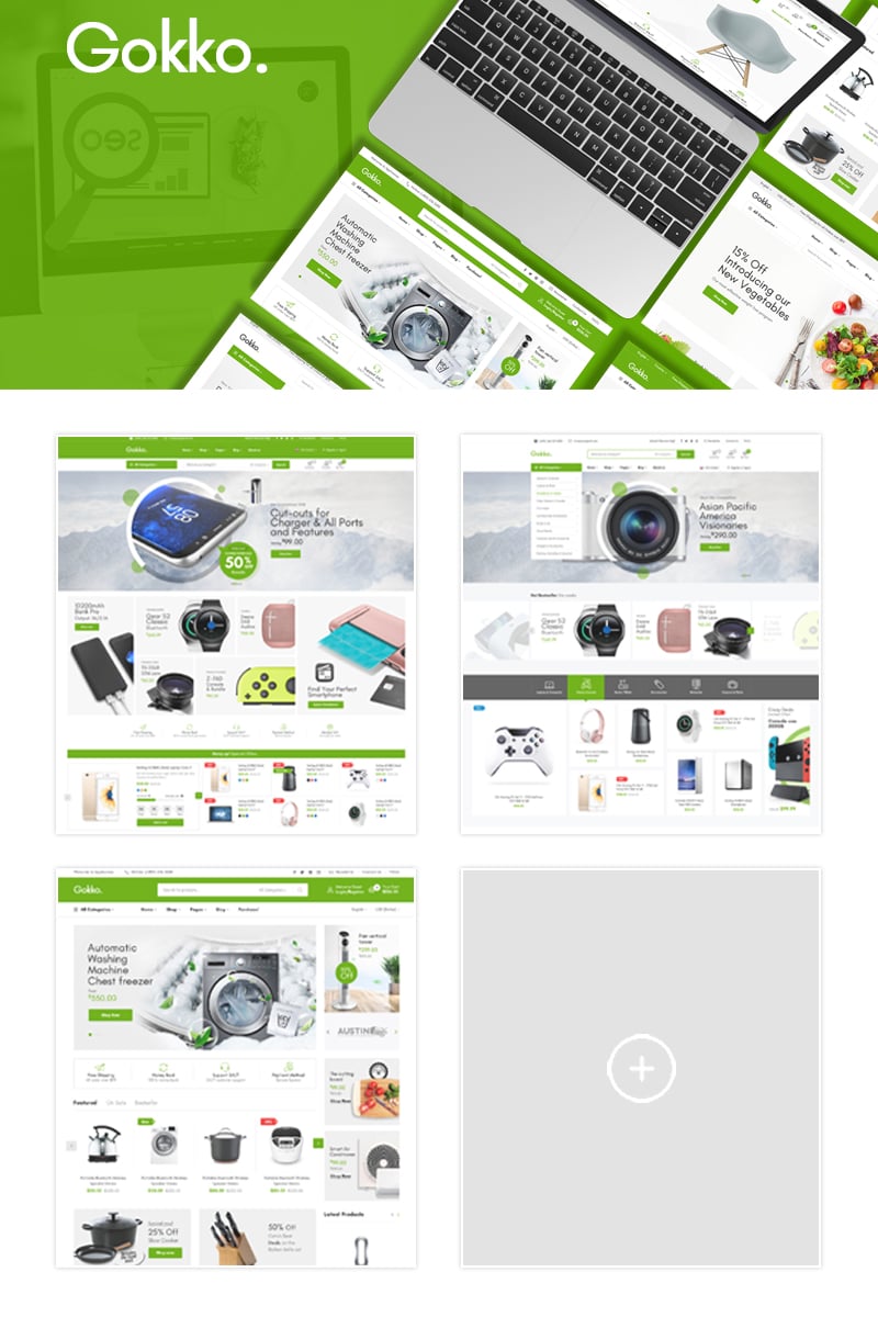 Tema Magento "Gokko - Fully Responsive and RTL supported" #89589 - captura de pantalla