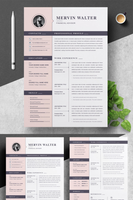 Template #89668 Page Resume Webdesign Template - Logo template Preview