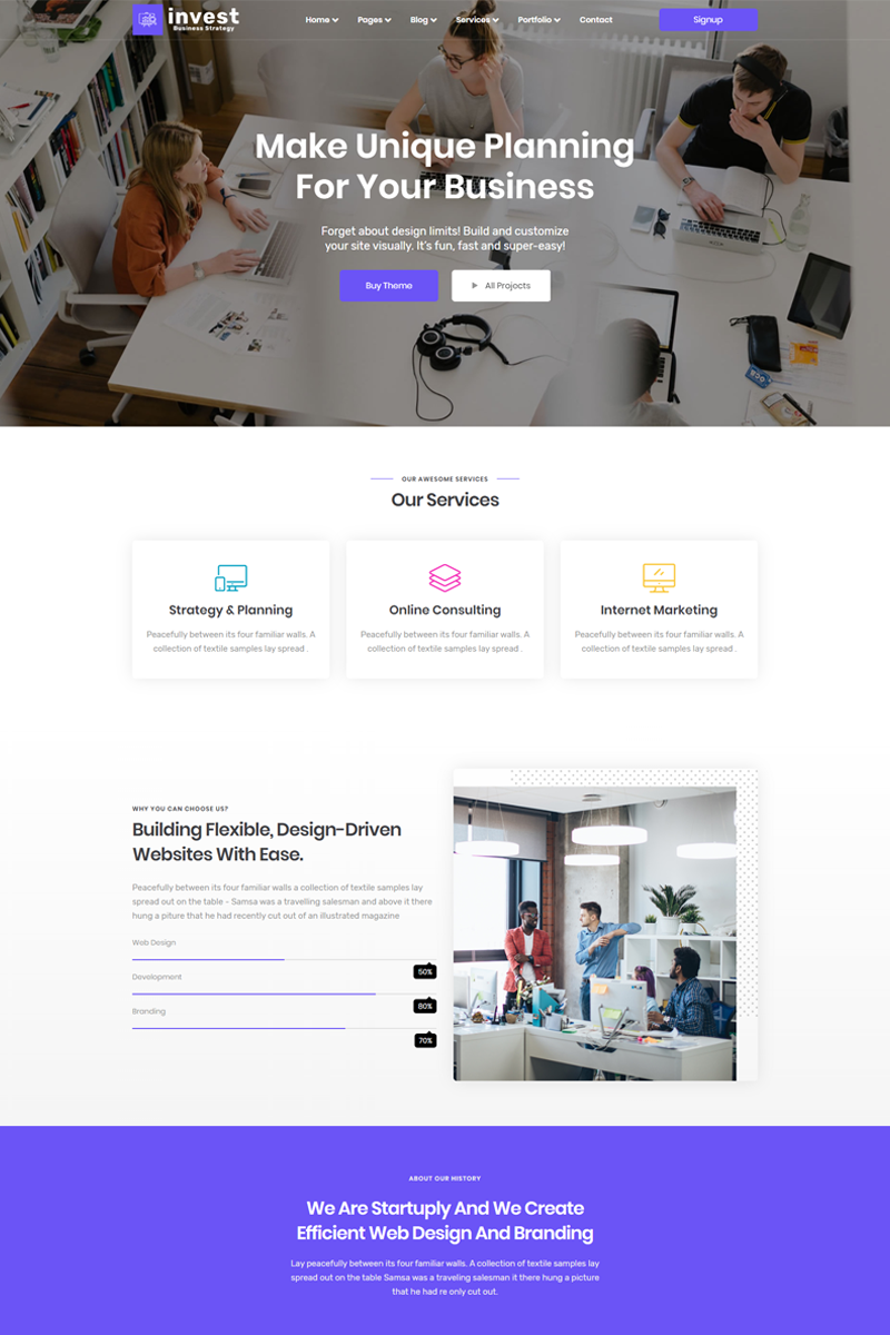 Invest- Business & Digital Agency Landing Page Template