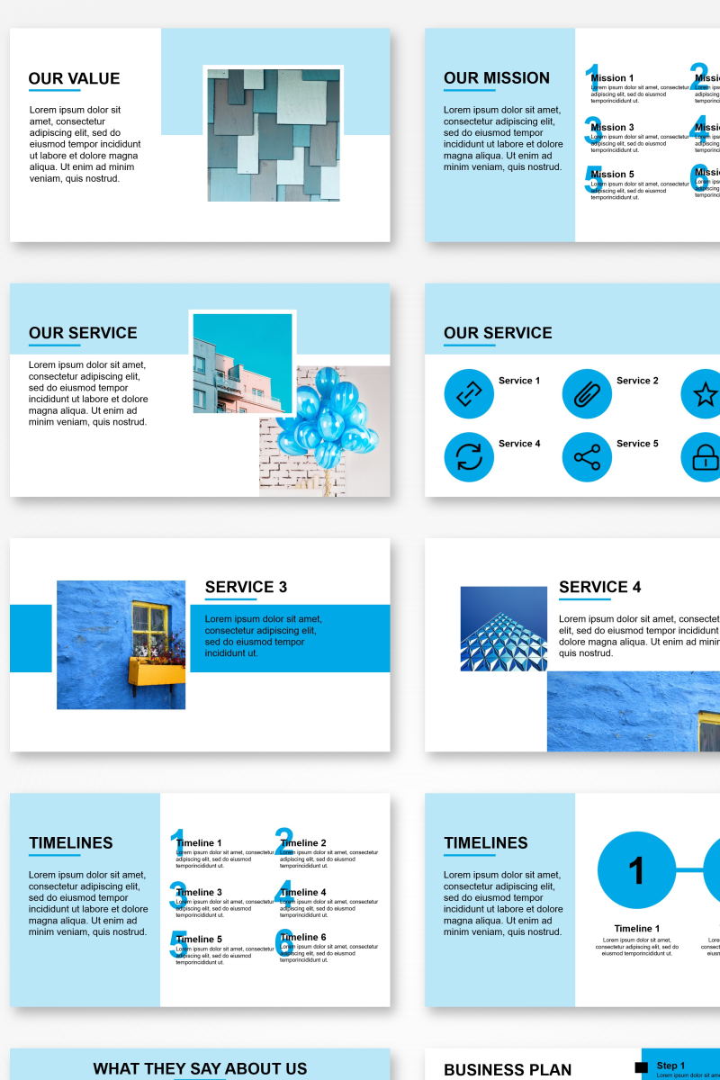 Professional Blue Presentation PowerPoint template for $20