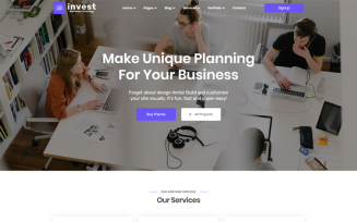 Invest- Business & Digital Agency Landing Page Template