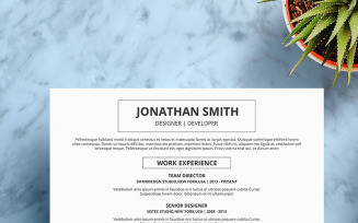 Jonathan Smith Designer v06 Resume Template