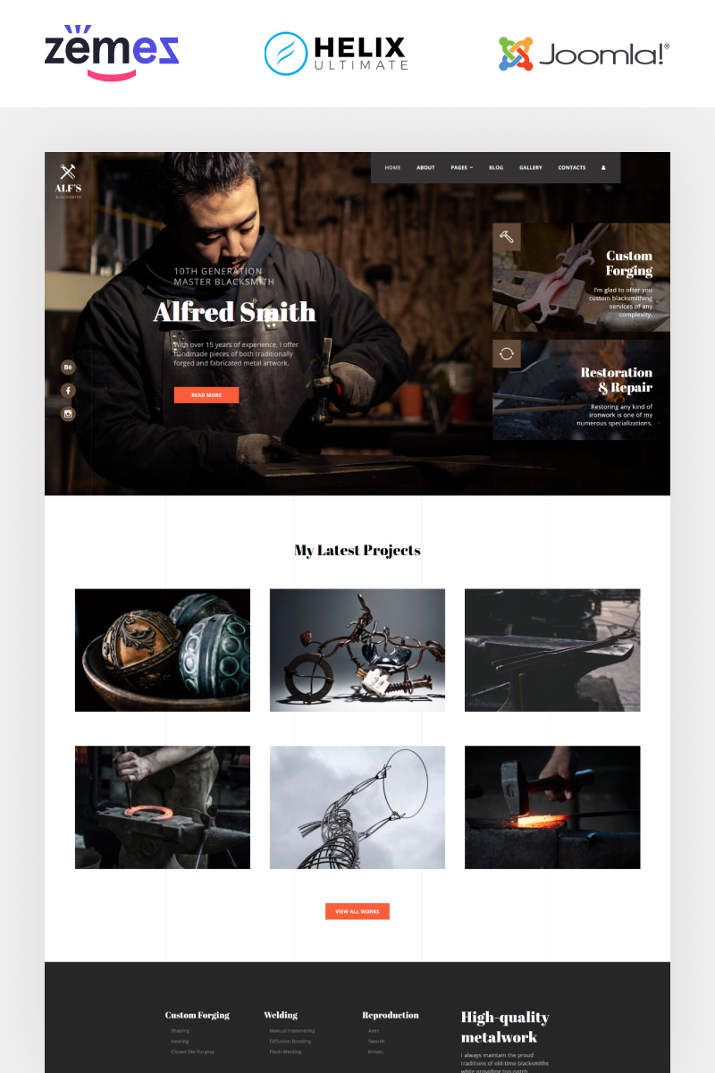 Joomla Vorlage namens "ALF's - Personal Page Multipage Creative" #89630 - Screenshot
