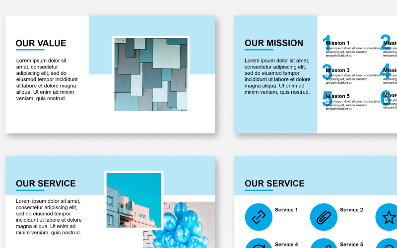 Professional Blue Presentation PowerPoint template PowerPoint Template