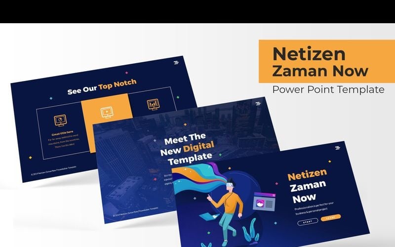 Netizen Zaman Now PowerPoint template PowerPoint Template
