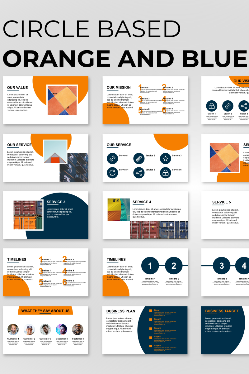 blue and orange powerpoint template