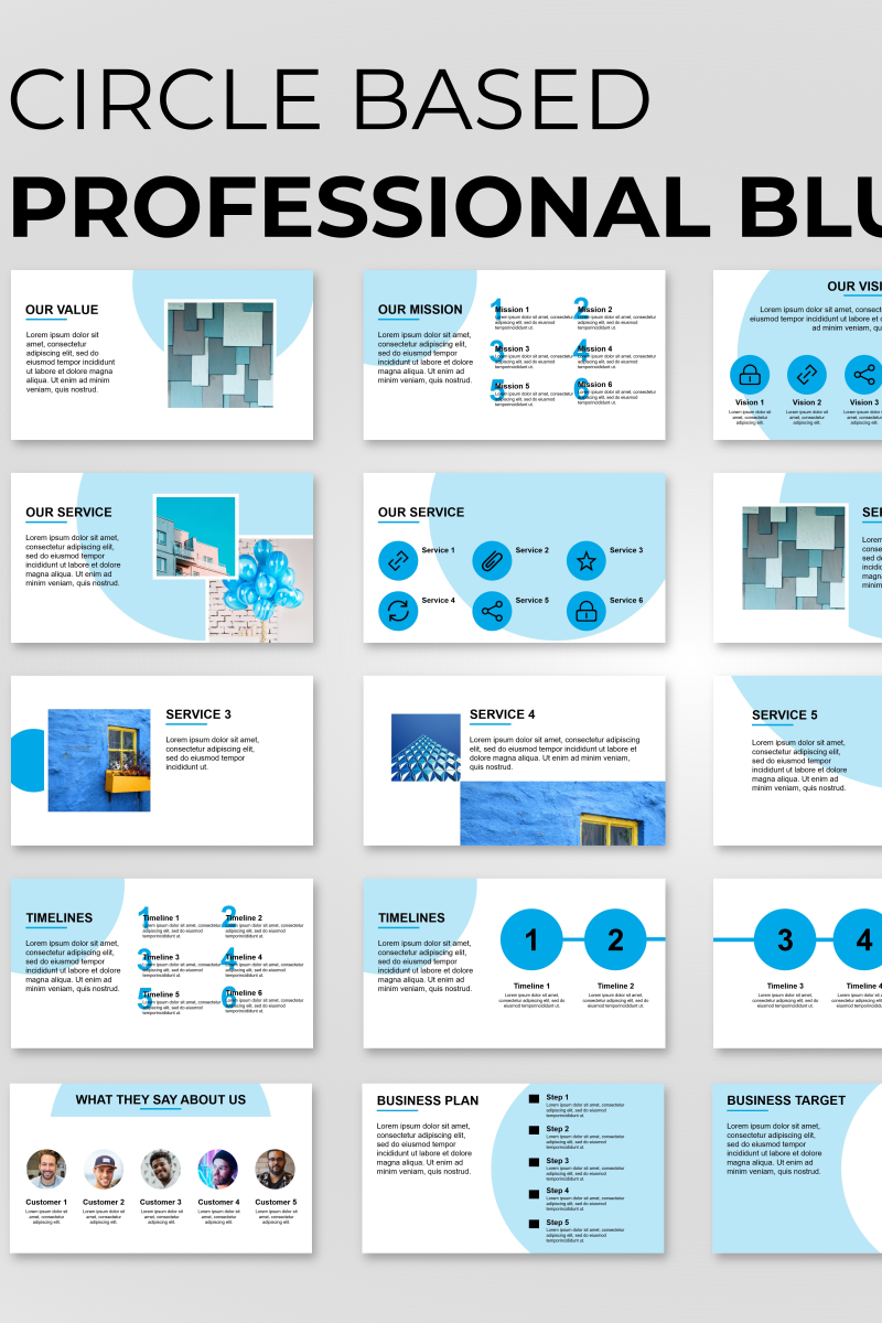 Consulting Professional Blue PowerPoint template