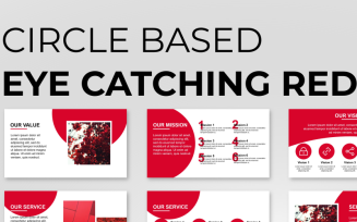 Circle Based Red Presentation PowerPoint template