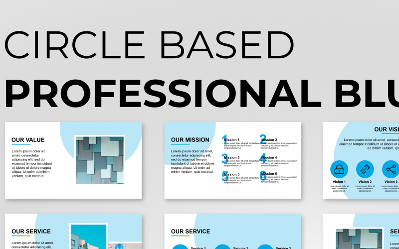 Consulting Professional Blue PowerPoint template PowerPoint Template