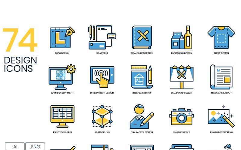 74 Design Icons - Kinetic Series Set Icon Set