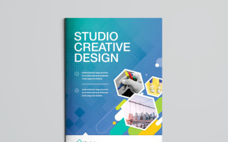 Blue Matt Color Bi-Fold Brochure Design - Corporate Identity Template