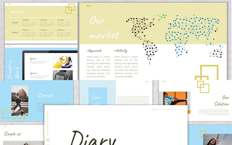 Diary PowerPoint template PowerPoint Template