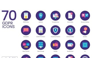 70 GDPR Icons - Orchid Series Set