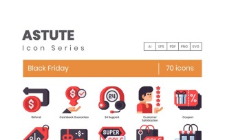 70 Black Friday Icons - Astute Series Set