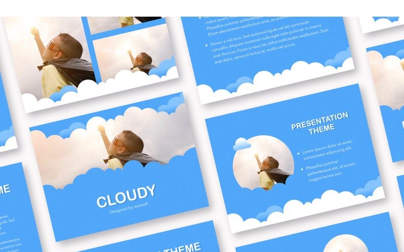 Cloudy PowerPoint template PowerPoint Template