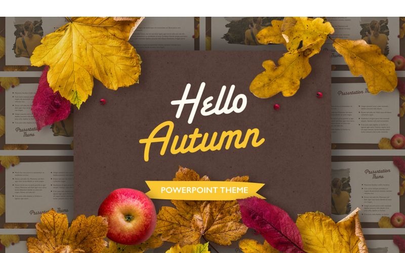 Golden Leaves PowerPoint template PowerPoint Template