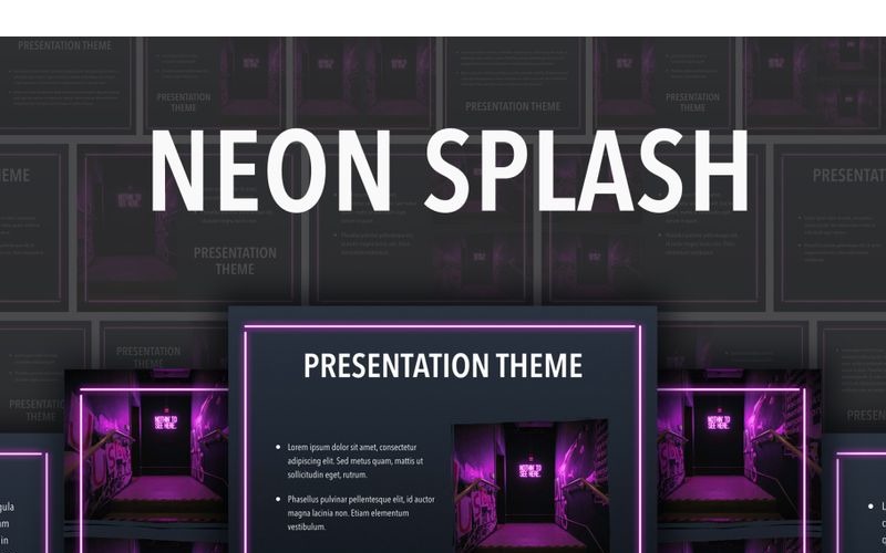 Neon Splash PowerPoint template PowerPoint Template