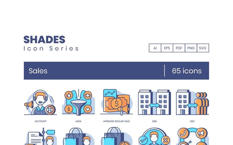 65 Sales Icons - Shades Series Set Icon Set