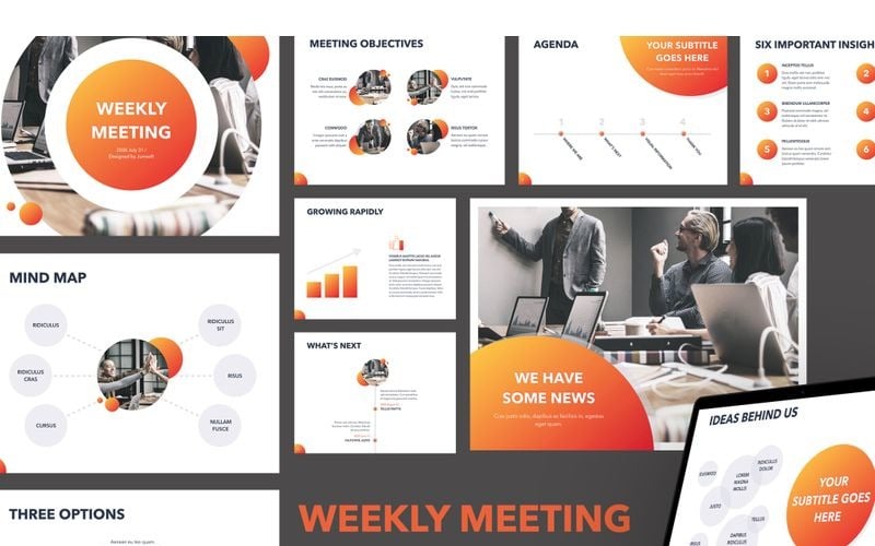 Weekly Meeting PowerPoint template PowerPoint Template